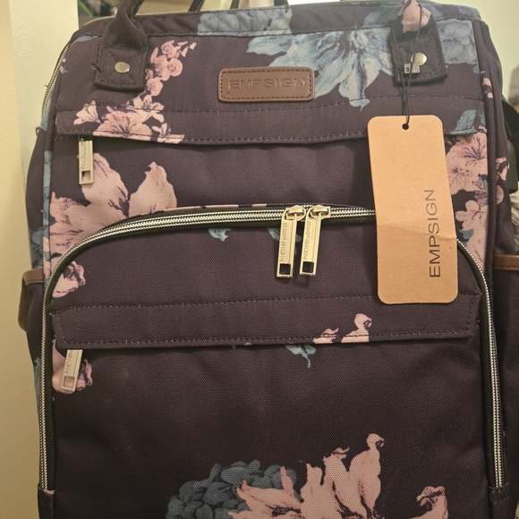 EMPSIGN Floral Smart Baby Bag With Fold Out Changing Station, Laptop Storage USB main image 5
